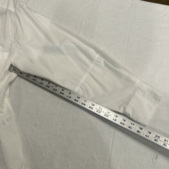 Free Assembly White Long Sleeve Button Down Shirt Relaxed Fit XL - Picture 7 of 8